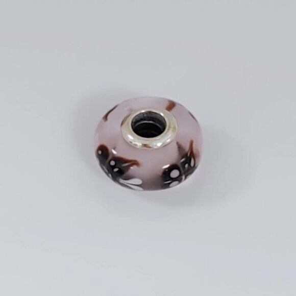 Pandora Pink Butterfly Kisses Murano Glass Charm Bead S925 ALE - Picture 3 of 8